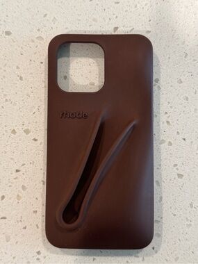 RHODE Chocolate Brown Silicone iPhone Case with Integrated Grip